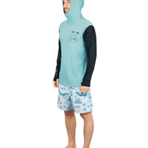 Lycra surf à capuche homme - Bleu vert