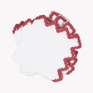 Matouk Aziza Napkins in color Scarlet