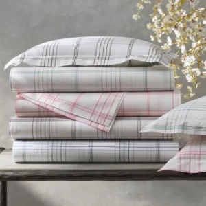 Matouk August Plaid Items in a Stack