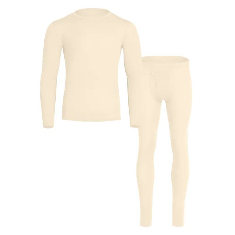 Men's 160 Long Sleeve & Bottom 2-Piece Natural Front