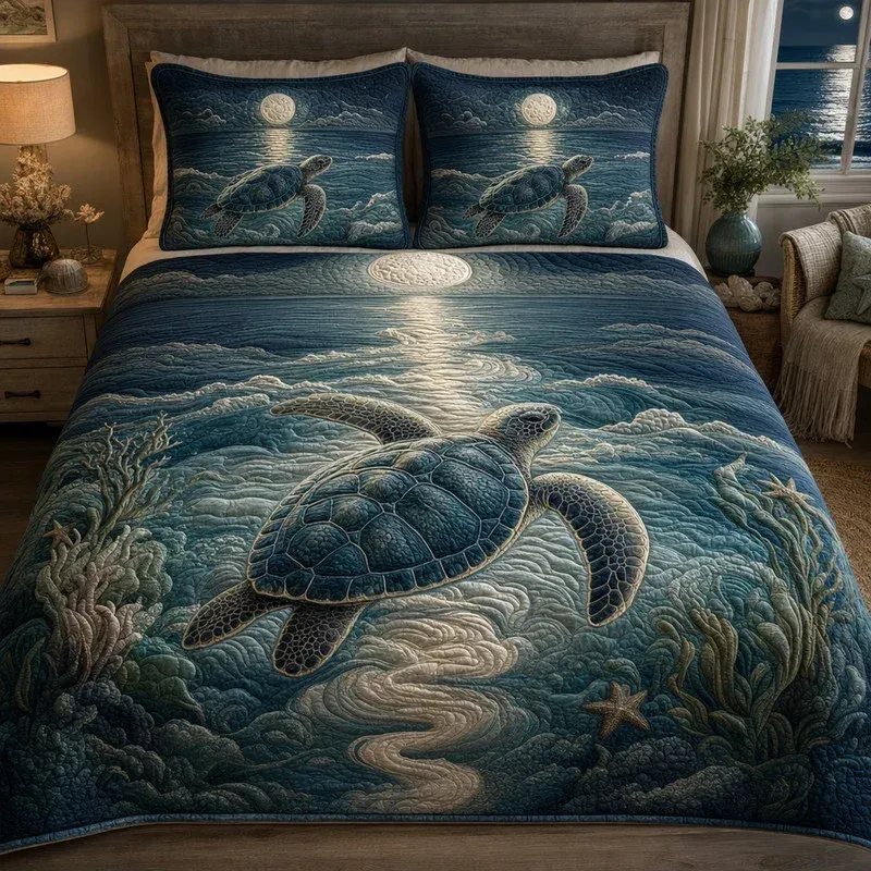 Midnight Voyager Bamboo Quilt Bedding Set