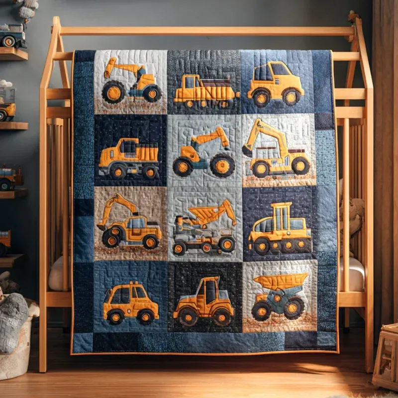 Mighty Machines Bamboo Quilt Blanket