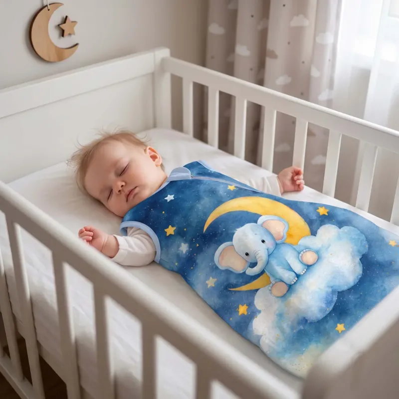 Moonlit Elephant Cloud Bamboo Sleep Bag