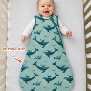 Custom Name Ocean Lullaby Bamboo Sleep Bag