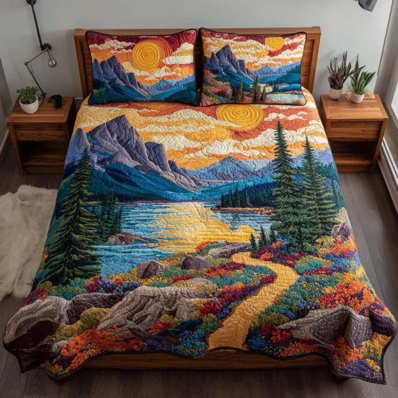 Peaceful Earth Moments Bamboo Quilt Bedding Set