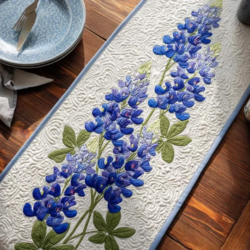 Peaceful Garden Blooms Quilt Table Runner