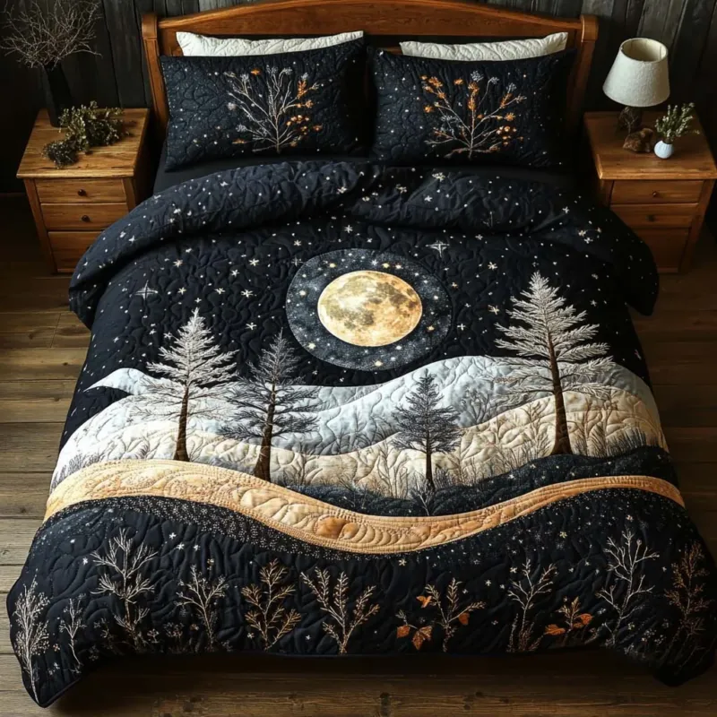 Rustic Woodland Charm Bamboo Quilt Bedding Set