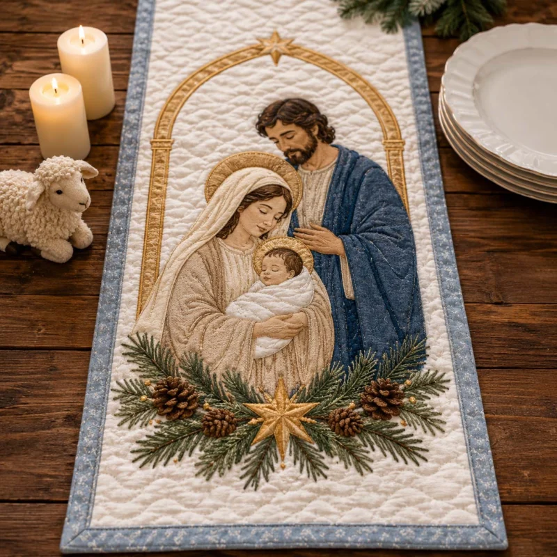 Sacred Family Peace Quilt Table Runner