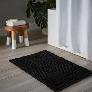 Chunky Puffy Bath Mat 20"x32" Black
