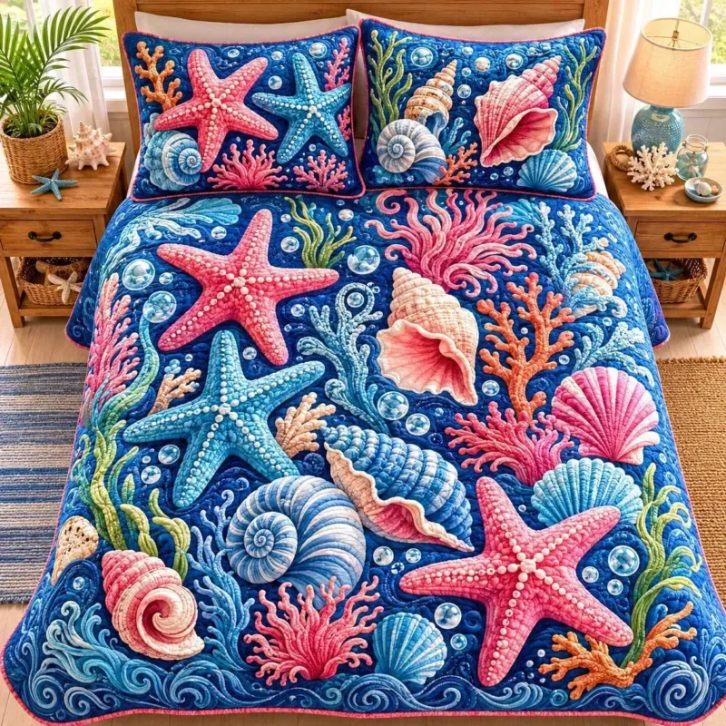 Sea Escape Bamboo Quilt Bedding Set