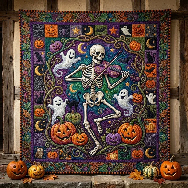 Spooky Night Bamboo Quilt Blanket