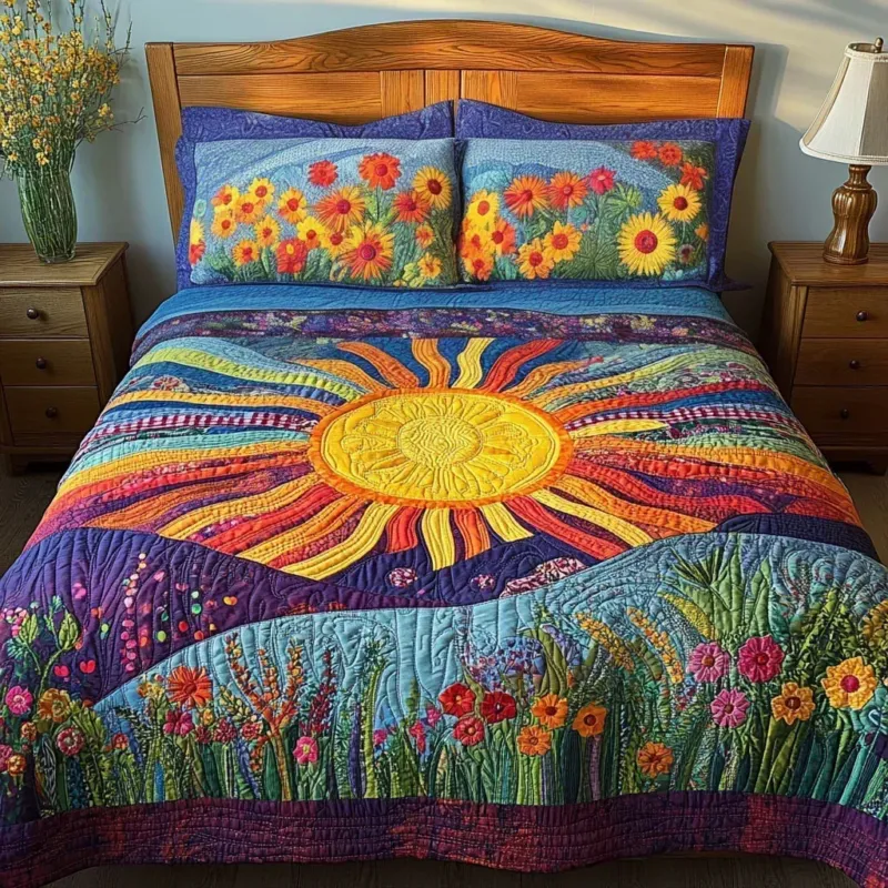 Sunset Glow Bamboo Quilt Bedding Set