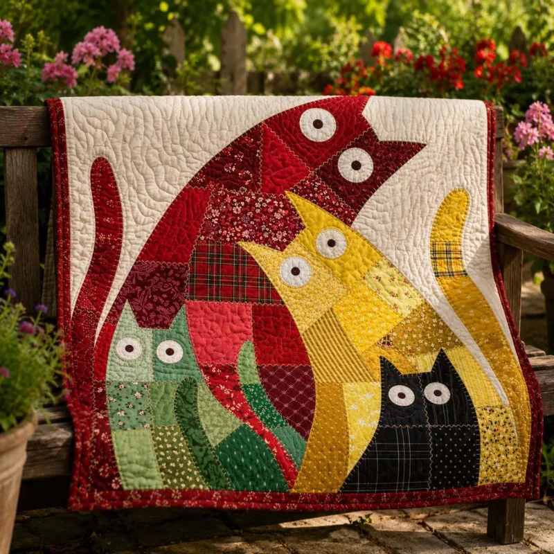 Sweet Cat Haven Bamboo Quilt Blanket