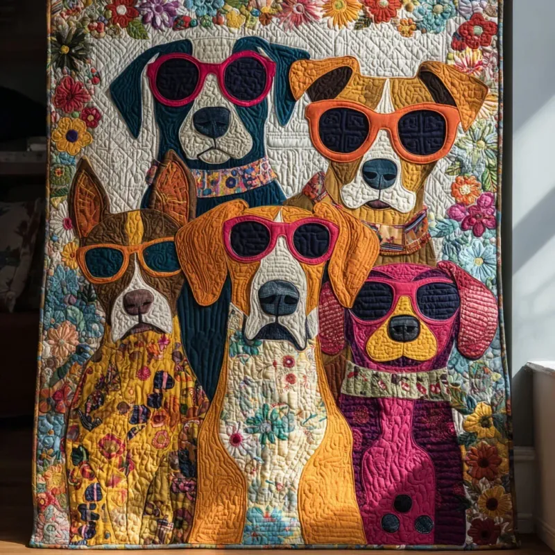 Sweet Puppy Bamboo Quilt Blanket