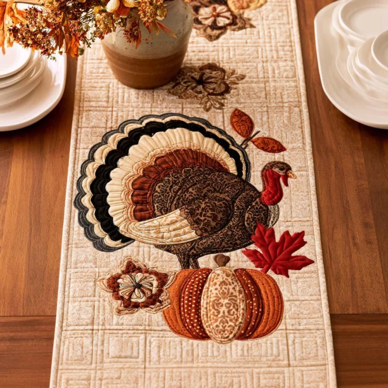 Thanksgiving Family Gathering Quilt Table Runner