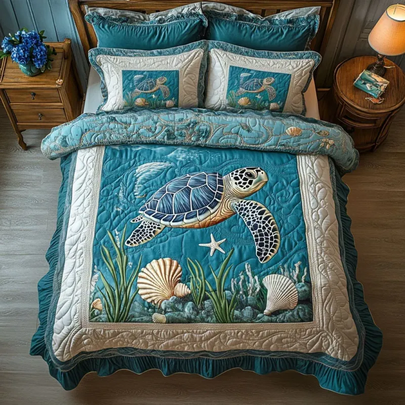Tidal Hatchling Bamboo Quilt Bedding Set
