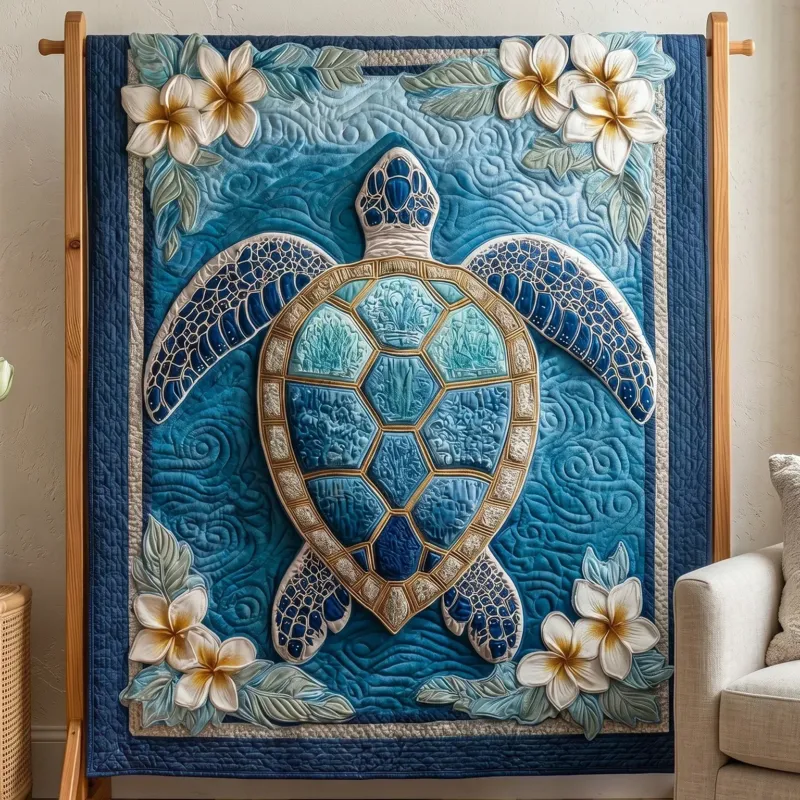 Tropical Flora Bamboo Quilt Blanket