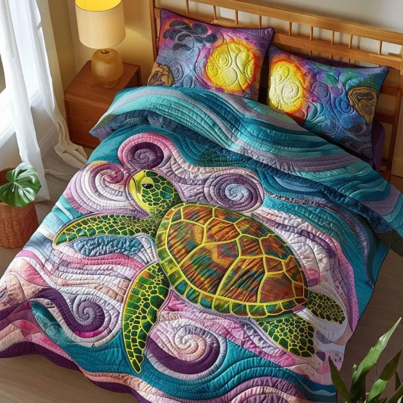 Turtle Tranquil Shores Bamboo Quilt Bedding Set