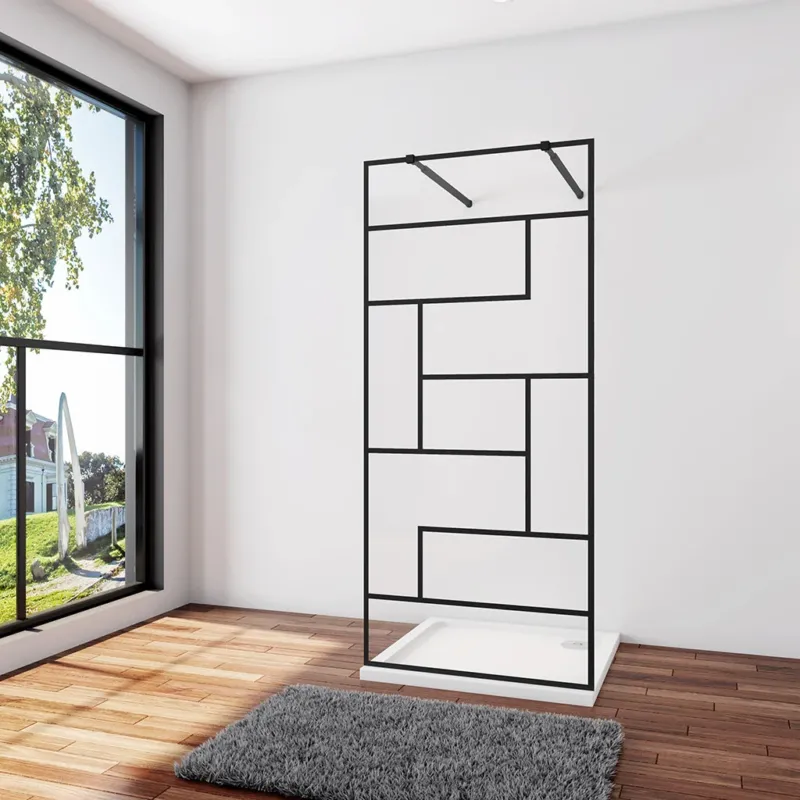 Walk In Duschtrennwand 97.7 x H.200 cm 8mm NANO Glas Stabistange 73-120 cm Duschhaus