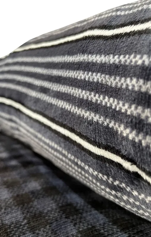 One Home Winter Bettwäsche Teddy Plüsch Kariert schwarz grau Nicki Fleece Flausch Warm
