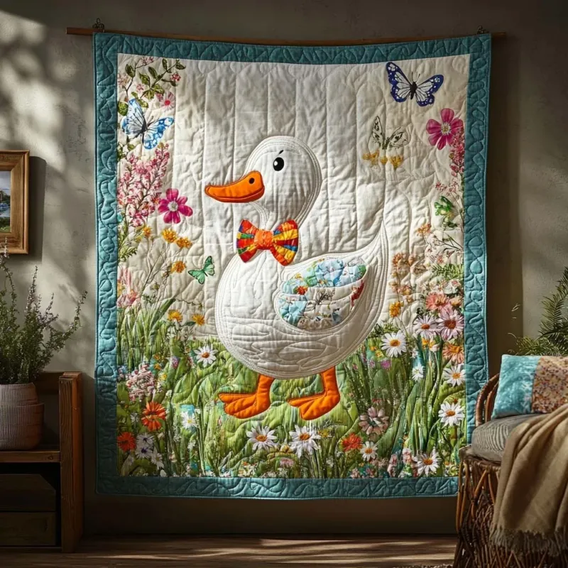 Woodland Duck Wander Bamboo Quilt Blanket