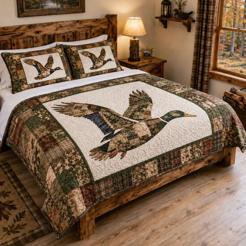 Woodland Pond Bamboo Quilt Bedding Set