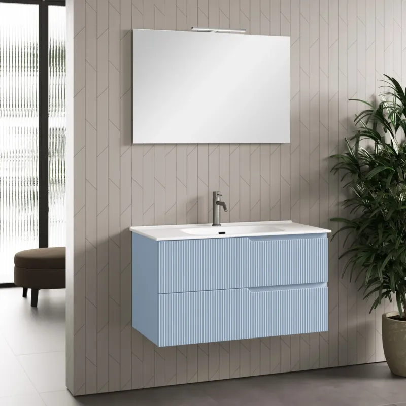 Composizione 4 pezzi ZIP azzurro tiffany 101cm