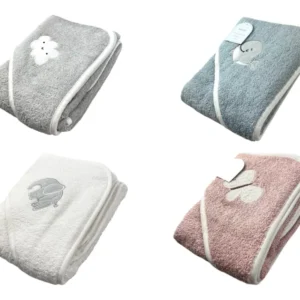 Baby Kapuzenbadetuch » Badetuch 75 x 75 cm » Kleinkind Bade Handtuch mit Kapuze » 100% reine Baumwolle