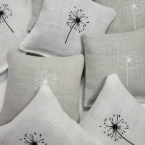 Allium Lavender Sachet White Linen