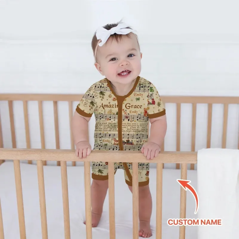 Amazing Grace Custom Name Shorty Zippy , Amazing Grace Custom Name Shorty Zippy - 0-3M