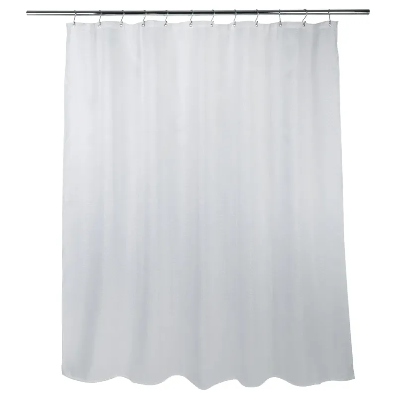 Basket Weave Fabric Shower Curtain White 70"x72"