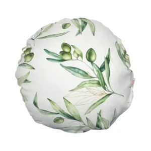Mediterrane runde Kissenhülle ca. 40 cm Ø aus 100% Baumwolle - Oliven Design aus der beties "Italy Collection"