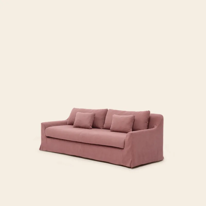 Canapé 3 places CLARIBEL barbate rose ancien