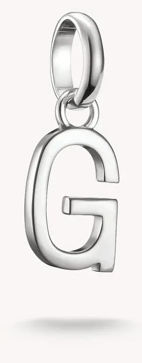 Silberner Charm-Anhänger mit Buchstabe G und Öse