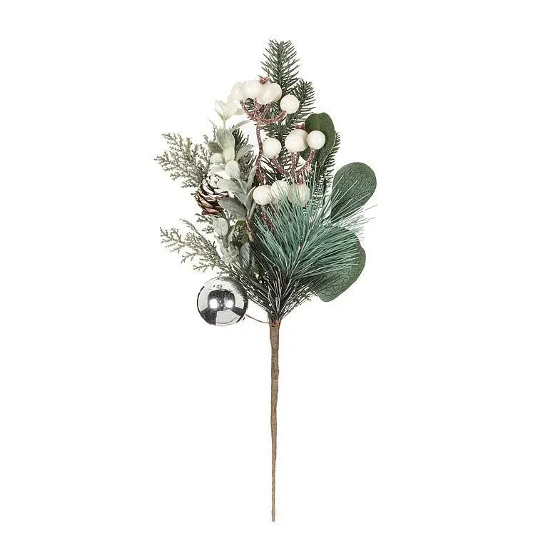 Fairbanks Pine Eucalyptus & Berries Floral Holiday Spray Pick 14"