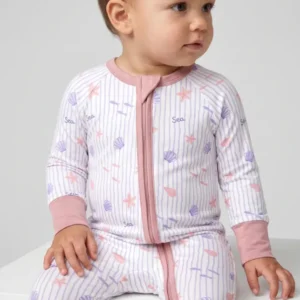 Blush Sea Garden Bamboo Convertible Zipper Romper