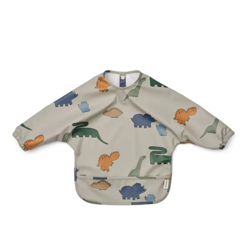 LIEWOOD - Bavoir Cape Imprimé Merle - Dinosaures / Brume
