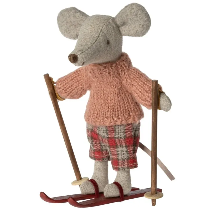 MAILEG - Souris d'Hiver Avec Set de Ski, Grande Soeur