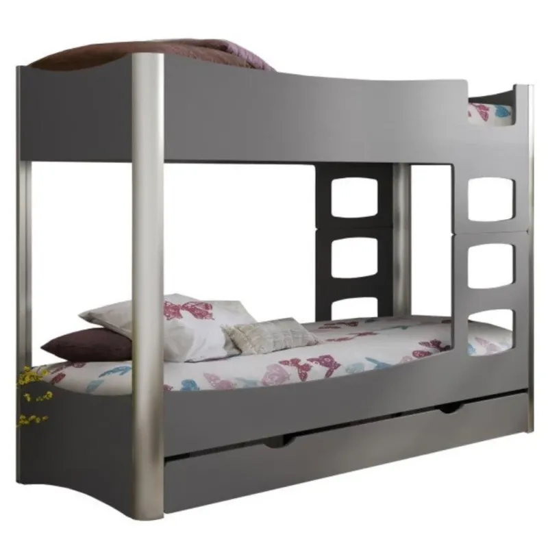 MATHY BY BOLS - Lit Superposé 162 Indissociable FUSION Profiles Anodise 90 x 190 cm