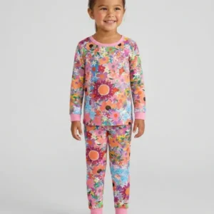 Rainbow Blooms Bamboo Two Piece Pajama Set