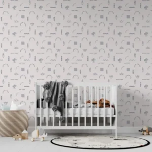 MUNKS & ME - Papier Peint Chambre Enfant à Motif Répété - Beach Vibes | Bleu