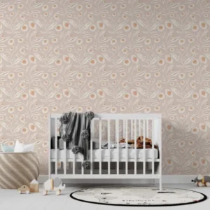 MUNKS & ME - Papier Peint Chambre Enfant à Motif Répété - Rose