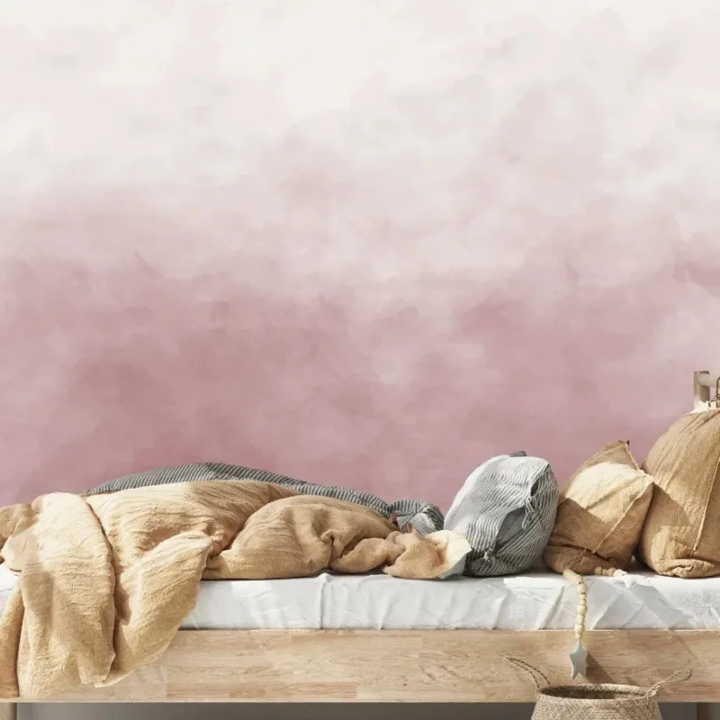 MUNKS & ME - Papier Peint Chambre Enfant Aquarelle - Rose