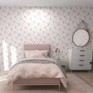 MUNKS & ME - Papier Peint Panoramique Pour Enfants - À Pois Peints, Motif Répété, Rose, Féerique