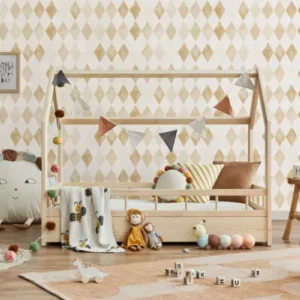 MUNKS & ME - Papier Peint Panoramique Pour Enfants - Aquarelle Harlequin | Moutarde