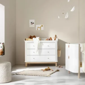 OLIVER FURNITURE - Commode À Langer Oliver Furniture 3 Tiroirs, Blanc/chêne - Nouveauté