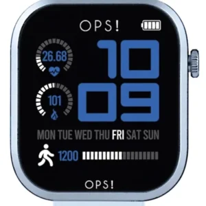Unisex-Smartwatch mit hellem Silikonarmband und rundem AMOLED-Display