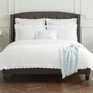 Sferra Pettine1 Fitted Sheet in Color White