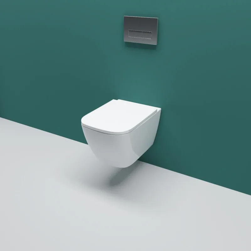 Badezimmer Quadratisch Slim Soft-Close-Sitz Spülrandlos Hänge Wc Toilette