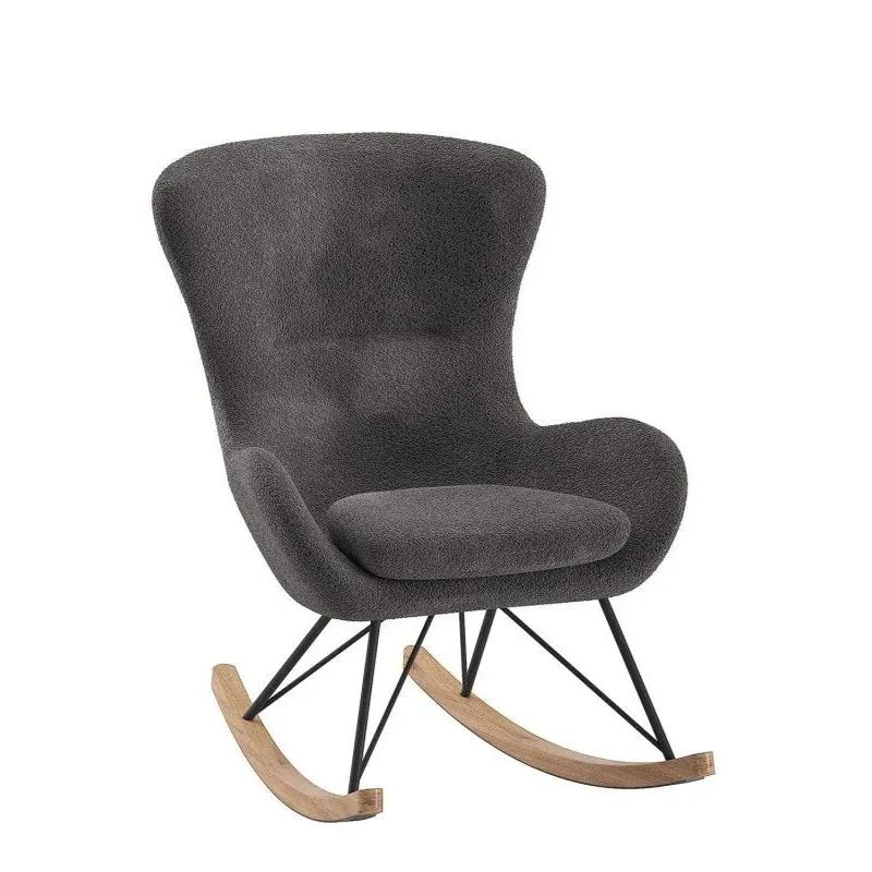 VIPACK - Chaise À Bascule Maxi ROCKY Bouclé Anthracite